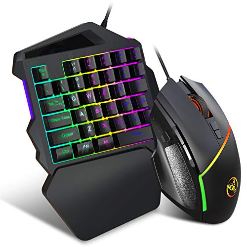 MoModer RGB One-Handed Gaming Keyboard and Mouse Combo