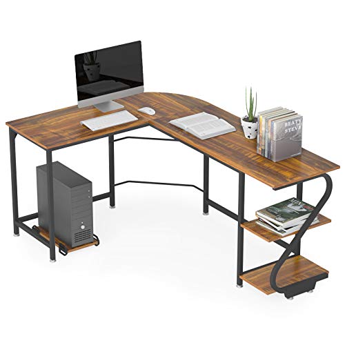 WeeHom Reversible L Shaped Desk with Shelves