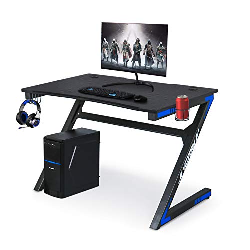 YIGOBUY Computer Gaming Desk with Large Carbon Fiber Surface review